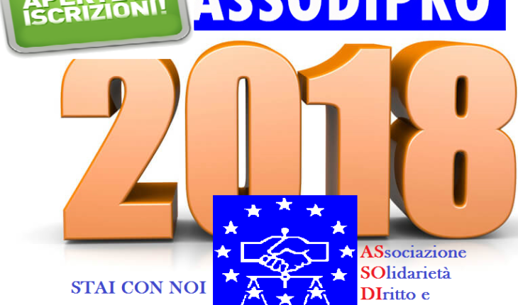 ISCRIVITI ad ASSODIPRO : RINNOVO ISCRIZIONI E ISCRIZIONI AD ASSODIPRO PER L’ANNO 2018. In prima linea per diritti e tutele. Sostieni Assodipro. ISCRIVITI. Costo di iscrizione annuale 20 euro . ISCRIVITI ad ASSODIPRO : RINNOVO ISCRIZIONI E ISCRIZIONI AD ASSODIPRO PER L’ANNO 2018. In prima linea per diritti e tutele. Sostieni Assodipro. ISCRIVITI. Costo di iscrizione annuale 20 euro .