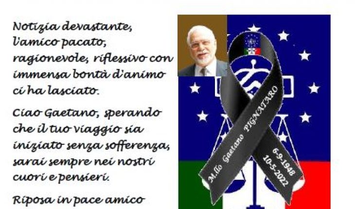AS.SO.DI.PRO. in lutto per la perdita dell’Amico e Socio Gaetano PIGNATARO.